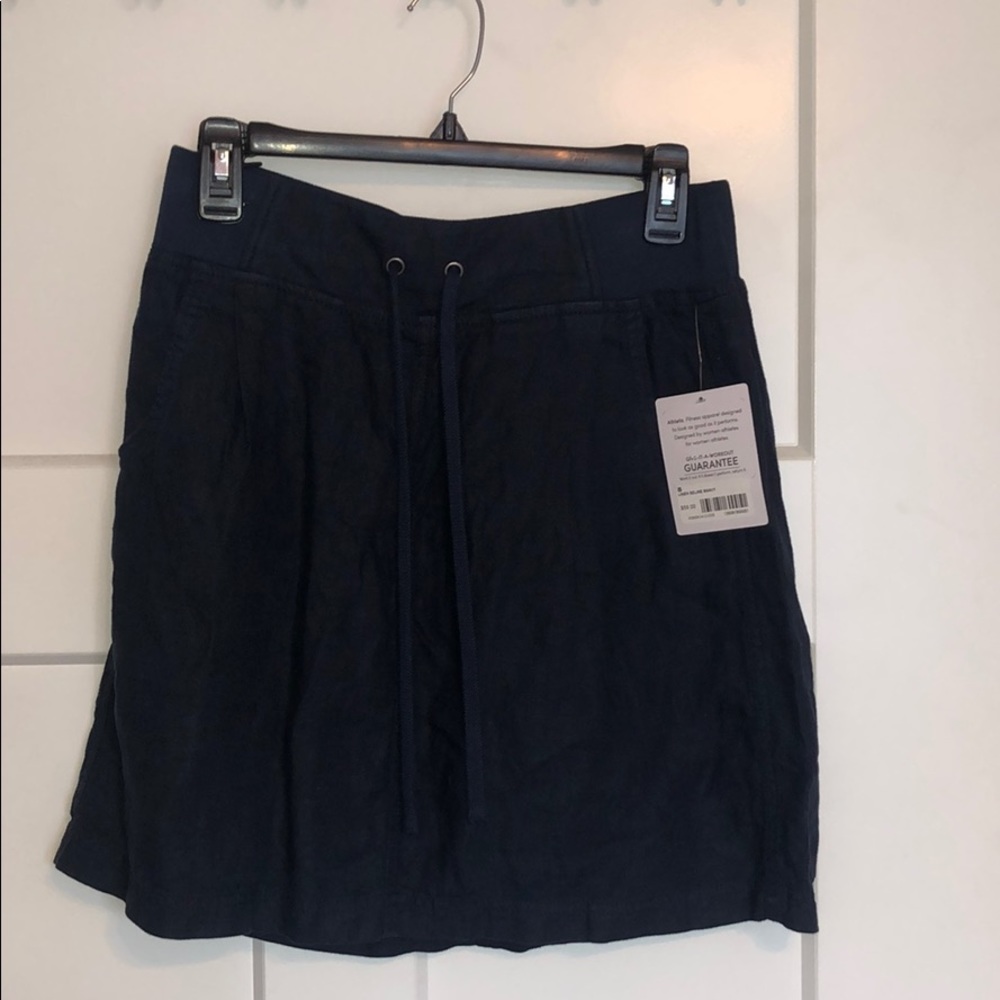 Athleta Linen Adeline Snavy Skirt NWT